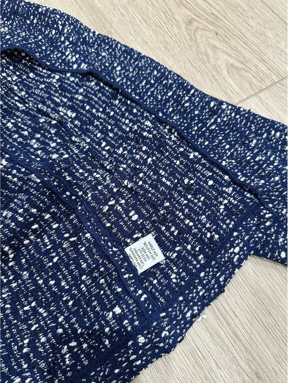 ST.JOHN Size 12 Blue Knit Jacket Blazer - Picture 6 of 13